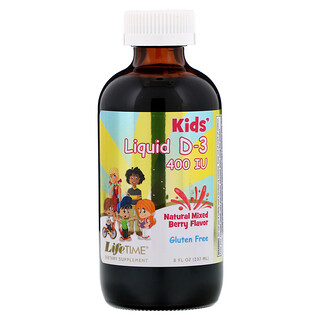 LifeTime Vitamins, 兒童液體 D-3，天然混合漿果，400 IU，8 液量盎司（237 毫升）