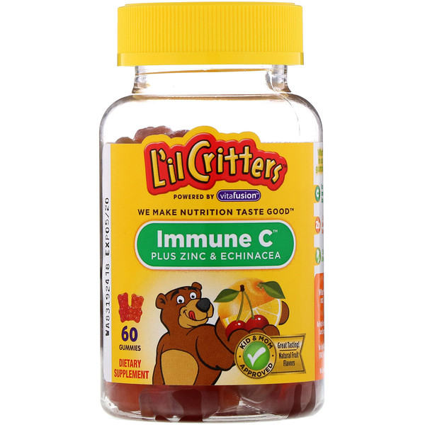 L'il Critters, Витамин C + цинк и эхинацея, 60 жевательных таблеток
