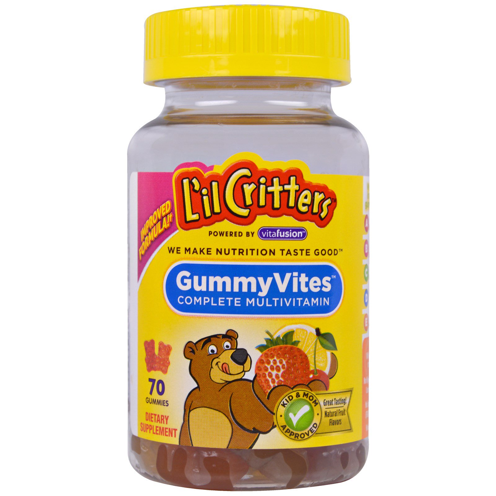 L'il Critters, Gummy Vites, мультивитамины, натуральный фруктовый вкус, 70 жевательных таблеток