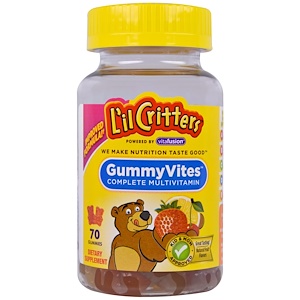 Купить L'il Critters, Gummy Vites, мультивитамины, натуральный фруктовый вкус, 70 жевательных таблеток  на IHerb