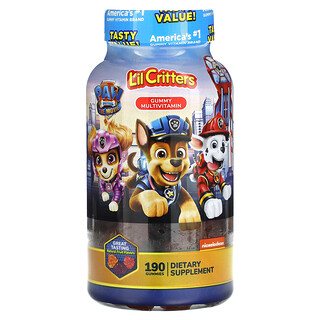 L'il Critters, Paw Patrol The Movie, Multivitamínico de Gomas, Frutas Naturais, 190 Gomas