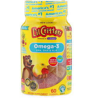 L'il Critters, Omega-3, Raspberry-Lemondade, 60 Gummies