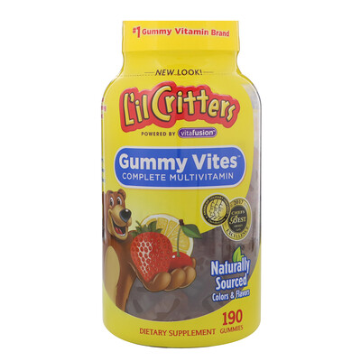 L'il Critters Gummy Vites, полноценные мультивитамины, 190 жевательных мармеладок