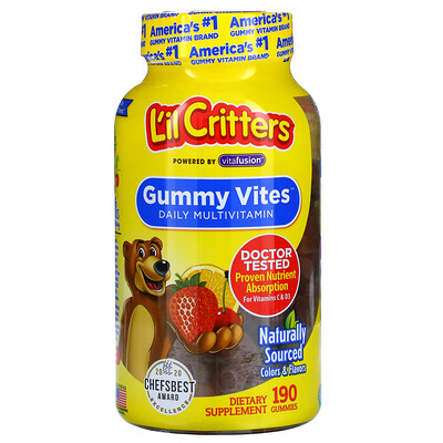 L'il Critters Gummy Vites ежедневные мультивитамины 190 жевательных мармеладок