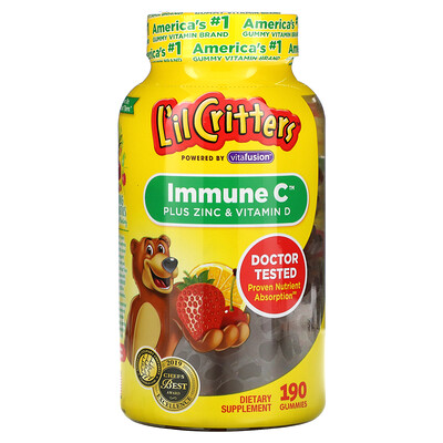 L'il Critters Immune C с цинком и витамином D, 190 жевательных мармеладок