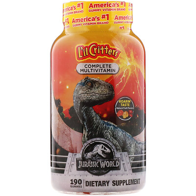 L'il Critters Complete Multivitamin Gummies, Jurassic World, Natural Fruit Flavors, 190 Gummies