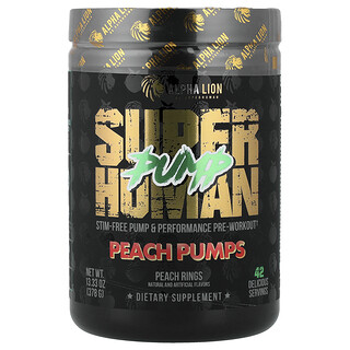 ALPHA LION, SuperHuman Pump, Pumps de Pêssego, Anéis de Pêssego, 378 g (13,33 oz)