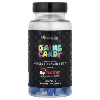 ألفا ليون‏, Gains Candy ، RipFactor® ، 60 كبسولة (325 ملجم لكل كبسولة)