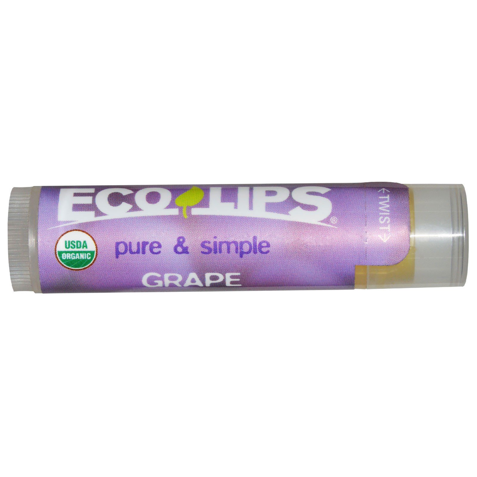 Eco Lips, Pure & Simple Lip Balm, Grape, .15 oz (4.25 g) iHerb
