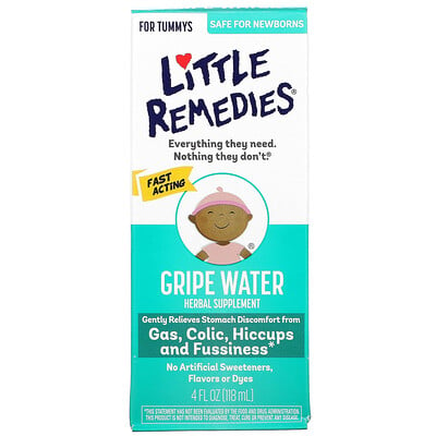 

Little Remedies, Gripe Water, For Tummys, 4 fl oz (118 ml)