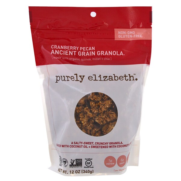Purely Elizabeth, Organic Ancient Grain Granola, Cranberry Pecan, 12 oz