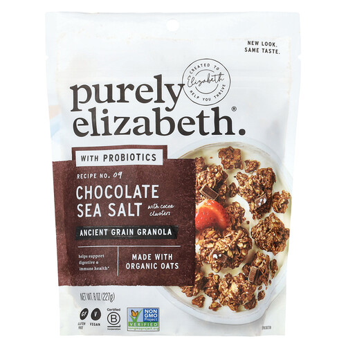 Purely Elizabeth, Ancient Grain Granola. Schokoladenmeersalz + Probiotika, 227 g (8 oz.)