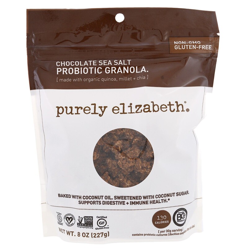Purely Elizabeth, Probiotic Granola, Chocolate Sea Salt, 8 oz (227 g) iHerb