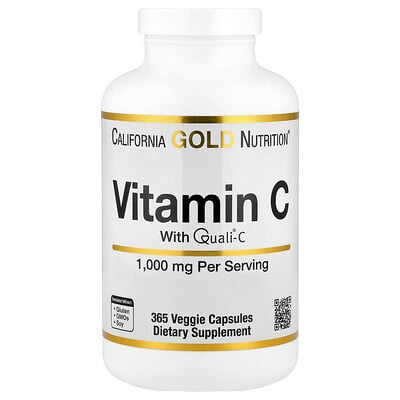 California Gold Nutrition, Vitamina C, Quali®-C, 1000 mg, 365 cápsulas vegetales