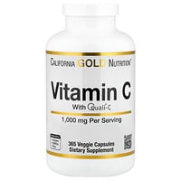 California Gold Nutrition, Vitamin C, Quali®-C, 1,000 mg, 365 Veggie Capsules