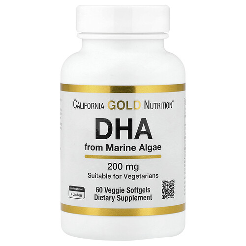 California Gold Nutrition DHA（海洋藻類由来）200mg ベジソフトジェル60粒