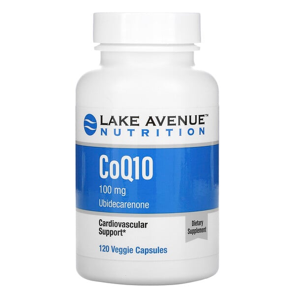 Lake Avenue Nutrition, Коэнзим Q10, фармацевтической чистоты (ФСША), 100 мг, 120 растительных капсул