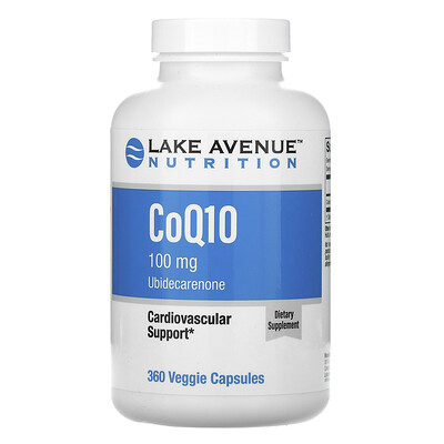Lake Avenue Nutrition коэнзим Q10, класса USP, 100 мг, 360 растительных капсул