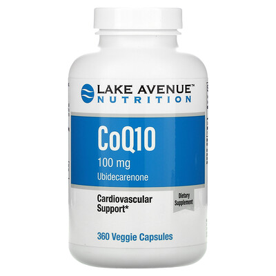 

Lake Avenue Nutrition коэнзим Q10, класса USP, 100 мг, 360 растительных капсул