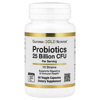 California Gold Nutrition（カリフォルニアゴールドニュートリション）, プロバイオティクス、ラクトバチルスアシドフィルス ビフィドバクテリウムラクチス ラクトバチルスプランタルム ラクトバチルスカゼイ配合、10菌株ブレンド、250億CFU、ベジカプセル60粒