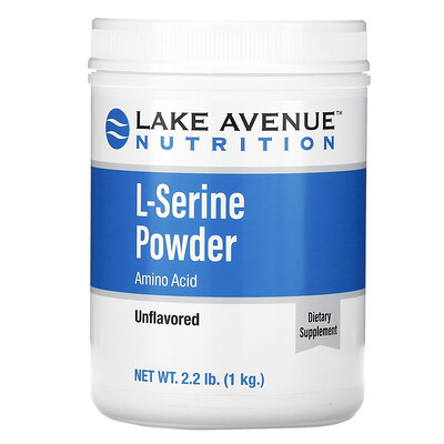 Lake Avenue Nutrition L-серин, порошок без ароматизаторов, 1 кг (2,2 фунта)