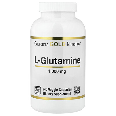 California Gold Nutrition, L-glutamina, 1000 mg, 240 cápsulas vegetales