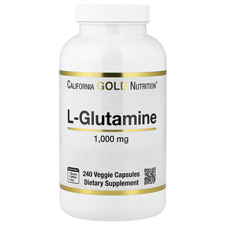 California Gold Nutrition, L-glutamina, 1000 mg, 240 cápsulas vegetales