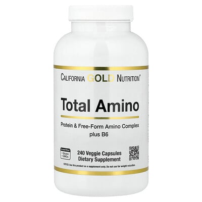 Product Image for California Gold Nutrition, Total Amino with Vitamin B-6, and 20 Amino Acid Blend, 240 Veggie Capsules