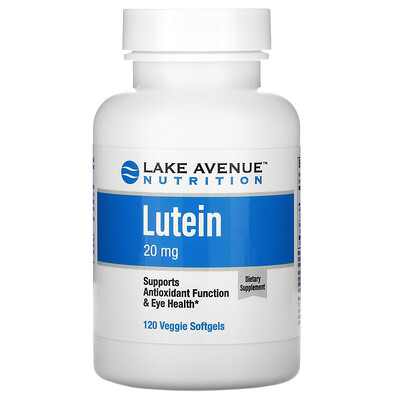 Lake Avenue Nutrition лютеин, 20 мг, 120 растительных мягких таблеток