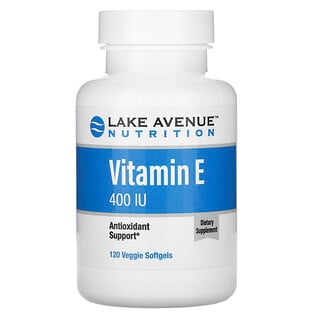 Lake Avenue Nutrition, Vitamina E, 400 UI, 120 Cápsulas Softgel Vegetais