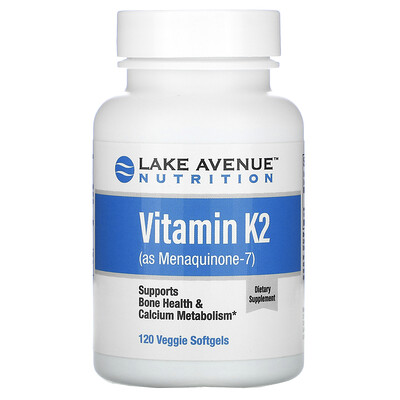 Lake Avenue Nutrition витамин K2 (в виде менахинона-7), 50 мкг, 120 растительных капсул
