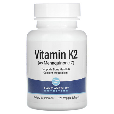 

Lake Avenue Nutrition Vitamin K2 (as Menaquinone-7) 50 mcg 120 Veggie Softgels