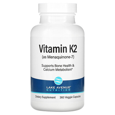 

Lake Avenue Nutrition Vitamin K2 (as Menaquinone-7) 50 mcg 360 Veggie Softgels