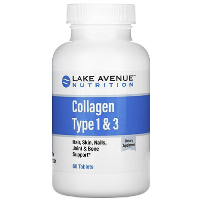 Lake Avenue Nutrition гидролизованный коллаген типов 1 и 3, 1000 мг, 60 таблеток