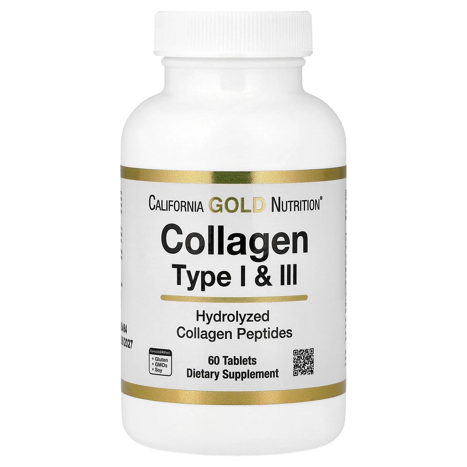 California Gold Nutrition (캘리포니아골드뉴트리션), 가수분해콜라겐, I & III형, 3,000mg, 60정(1정당 1,000mg) (판매가 중단된 상품)