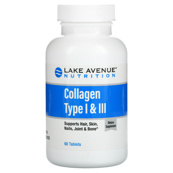 Colágeno hidrolizado de tipo 1 y 3, 1000 mg, 60 comprimidos