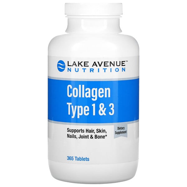Lake Avenue Nutrition, 加水分解コラーゲン1型および3型、1,000mg、365粒