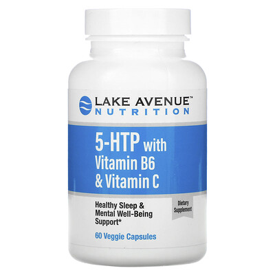 Lake Avenue Nutrition 5-гидрокситриптофан с витаминами B6 и C, 60 вегетарианских капсул