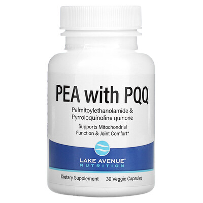 

Lake Avenue Nutrition ПЭА 300 мг и PQQ 10 мг 30 растительных капсул