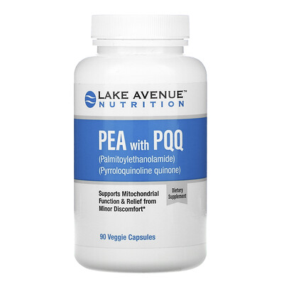 

Lake Avenue Nutrition ПЭА (пальмитоилэтаноламид) с PQQ, 90 растительных капсул