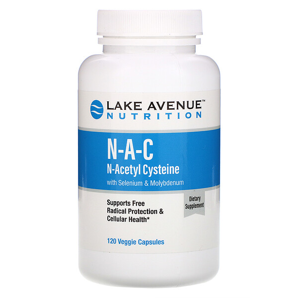 Lake Avenue Nutrition, N-A-C, N-Acetyl Cysteine with Selenium & Molybdenum, 600 mg, 120 Veggie Capsules