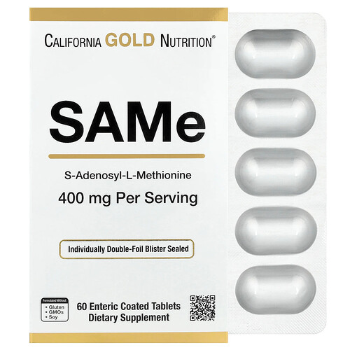 California Gold Nutrition SAMe, Disulfate Tosylate, 400 mg, 60 Enteric Coated Tablets