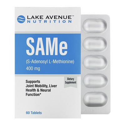 Lake Avenue Nutrition SAMe (S-аденозилметионин), 400 мг, 60 таблеток