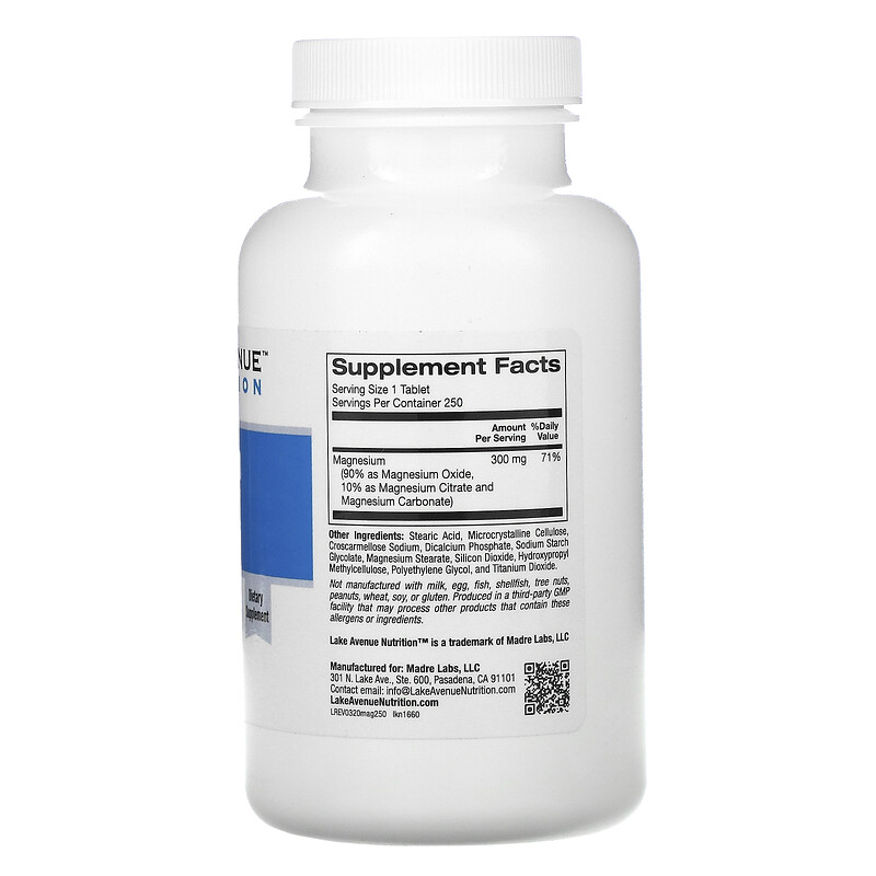 Lake Avenue Nutrition, Magnesium Complex, 300 mg, 250 Tablets - iHerb