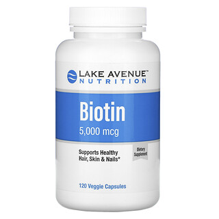 Lake Avenue Nutrition, Biotin, 5.000 mcg, 120 vegetarische Kapseln