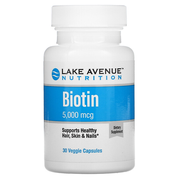 Lake Avenue Nutrition, Biotin, 5.000 mcg, 30 pflanzliche Kapseln