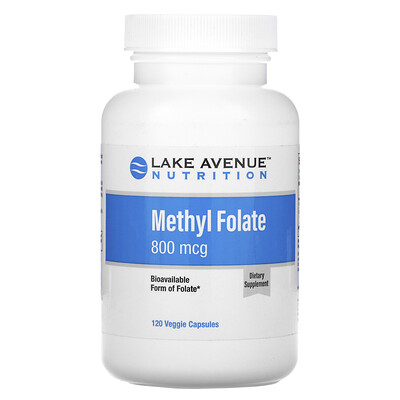 Lake Avenue Nutrition Метилфолат, 800 мкг, 120 растительных капсул