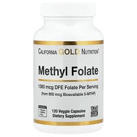 California Gold Nutrition, Méthylfolate et vitamine C, 120 capsules végétales