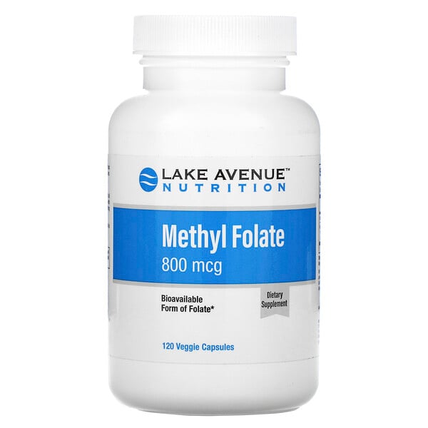 Methyl Folate, 800 mcg, 120 Veggie Capsules