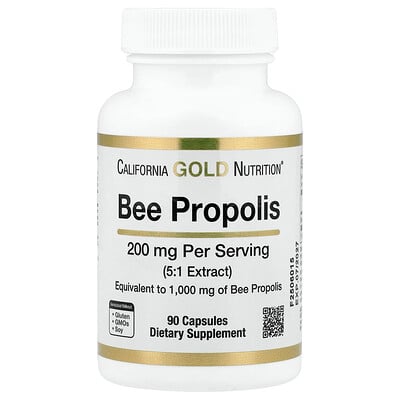 California Gold Nutrition, Propóleo de abeja, 1000 mg, 90 cápsulas